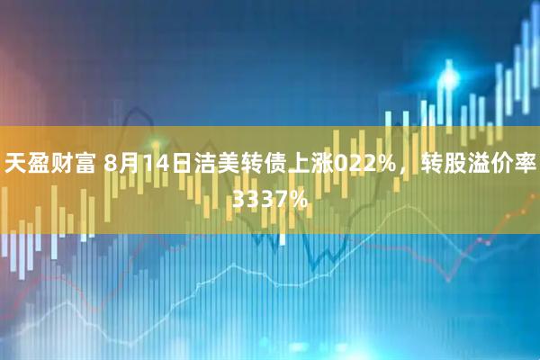 天盈财富 8月14日洁美转债上涨022%，转股溢价率3337%